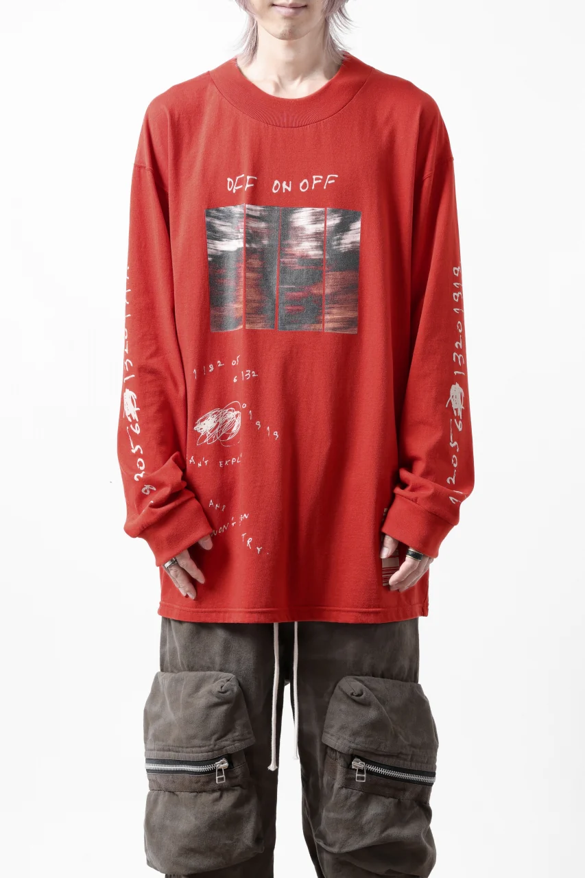A.F ARTEFACT THICK-COLLAR BASIC L/S T-SHIRT / TYPE A PRINT (ORANGE) - Image 12