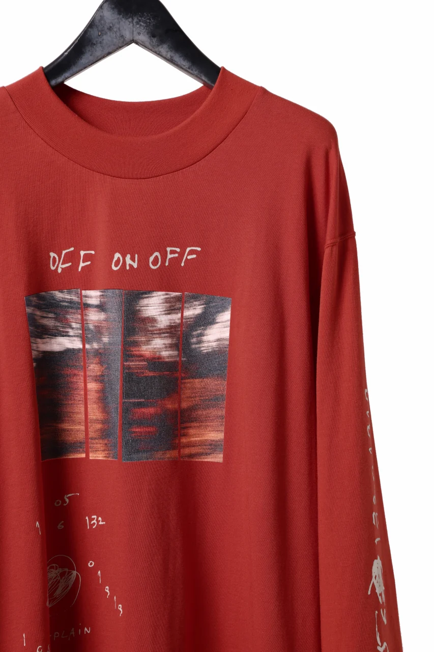 A.F ARTEFACT THICK-COLLAR BASIC L/S T-SHIRT / TYPE A PRINT (ORANGE) - Image 13