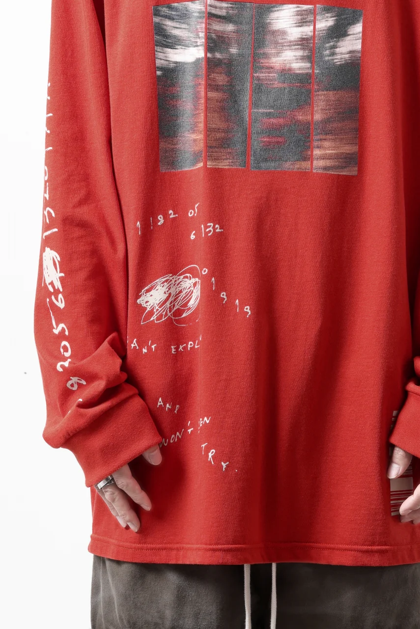 A.F ARTEFACT THICK-COLLAR BASIC L/S T-SHIRT / TYPE A PRINT (ORANGE) - Image 22