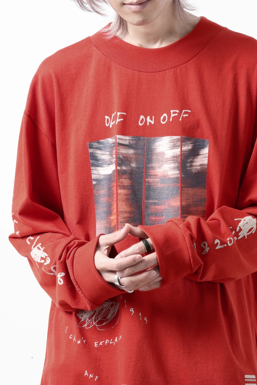 A.F ARTEFACT THICK-COLLAR BASIC L/S T-SHIRT / TYPE A PRINT (ORANGE) - Image 26