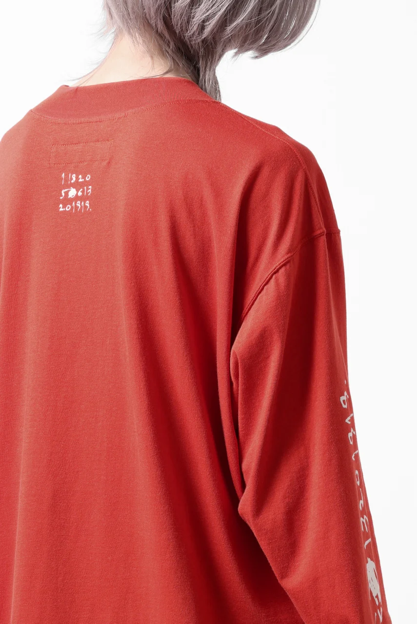 A.F ARTEFACT THICK-COLLAR BASIC L/S T-SHIRT / TYPE A PRINT (ORANGE) - Image 27