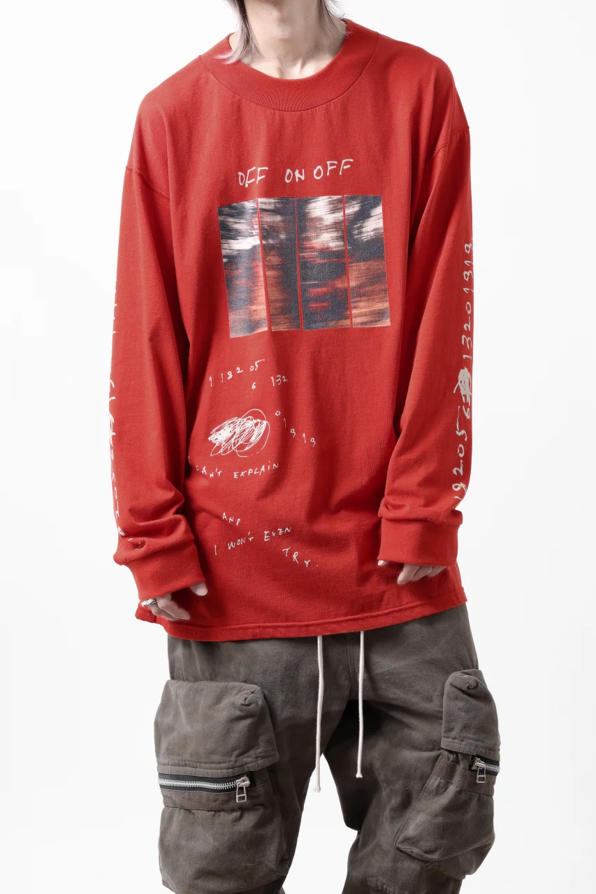 A.F ARTEFACT THICK-COLLAR BASIC L/S T-SHIRT / TYPE A PRINT (ORANGE) - Image 4