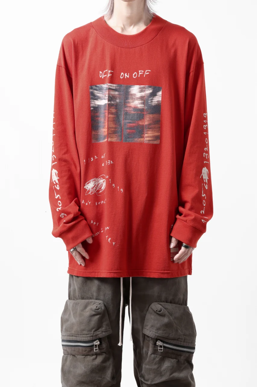 A.F ARTEFACT THICK-COLLAR BASIC L/S T-SHIRT / TYPE A PRINT (ORANGE) - Image 5