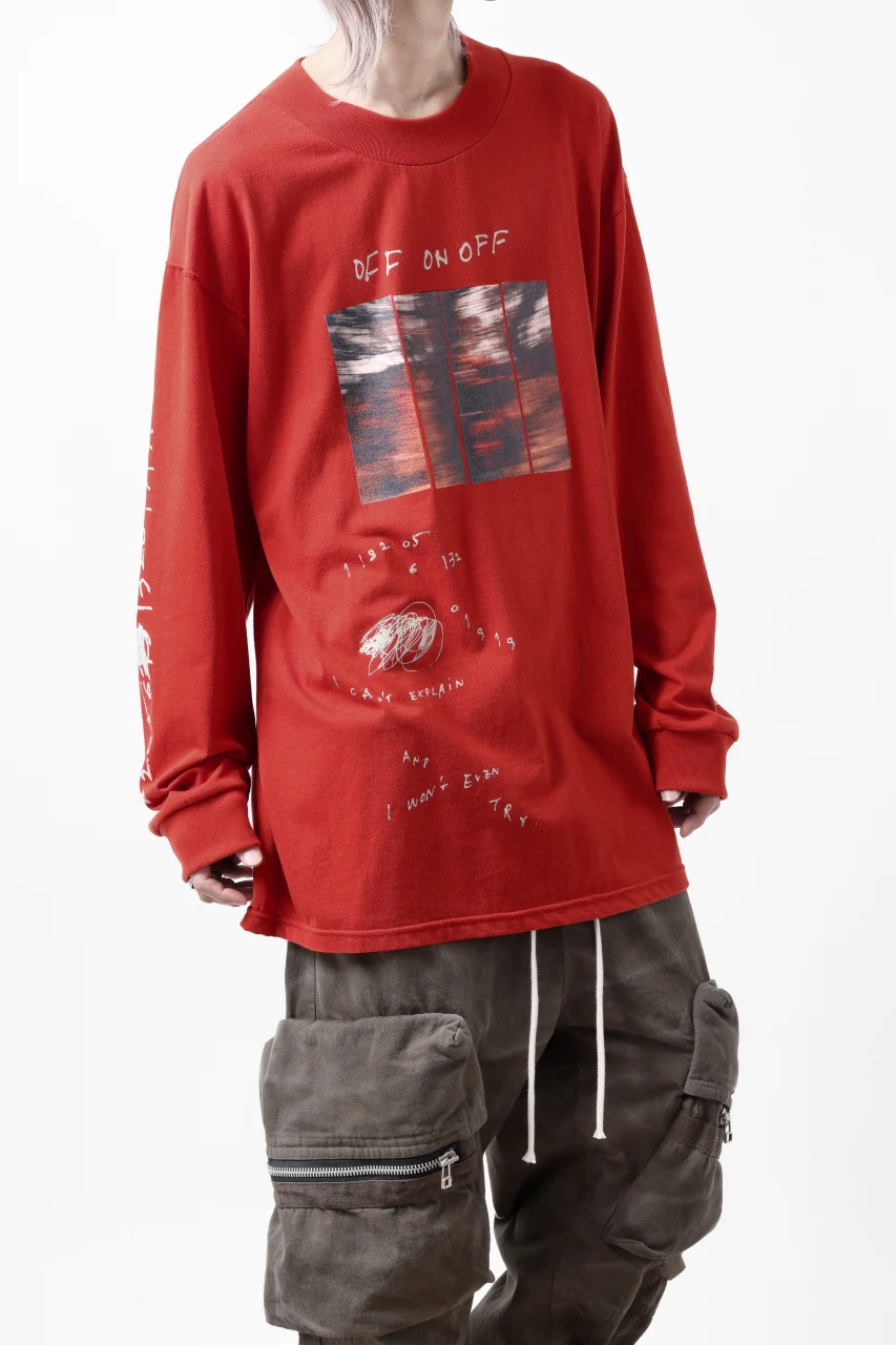 A.F ARTEFACT THICK-COLLAR BASIC L/S T-SHIRT / TYPE A PRINT (ORANGE) - Image 6