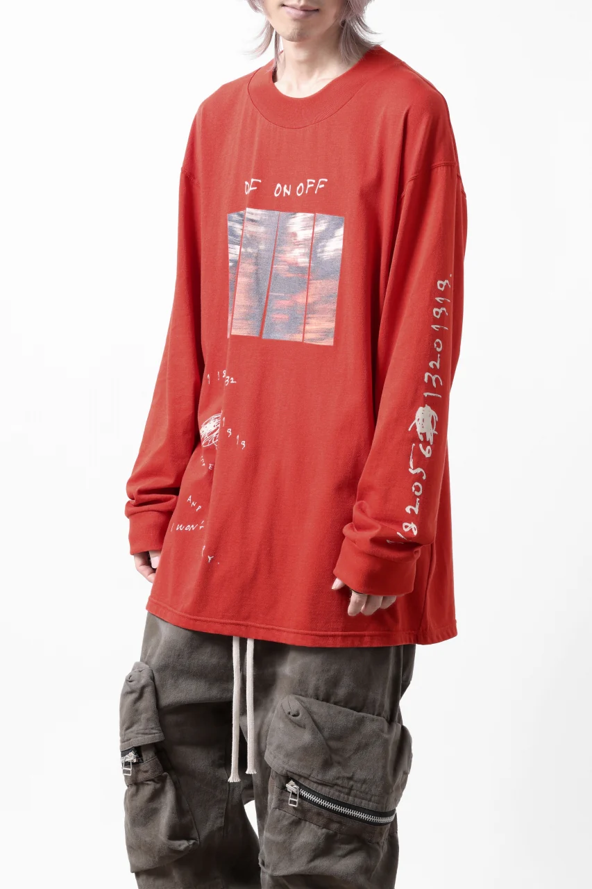 A.F ARTEFACT THICK-COLLAR BASIC L/S T-SHIRT / TYPE A PRINT (ORANGE) - Image 8
