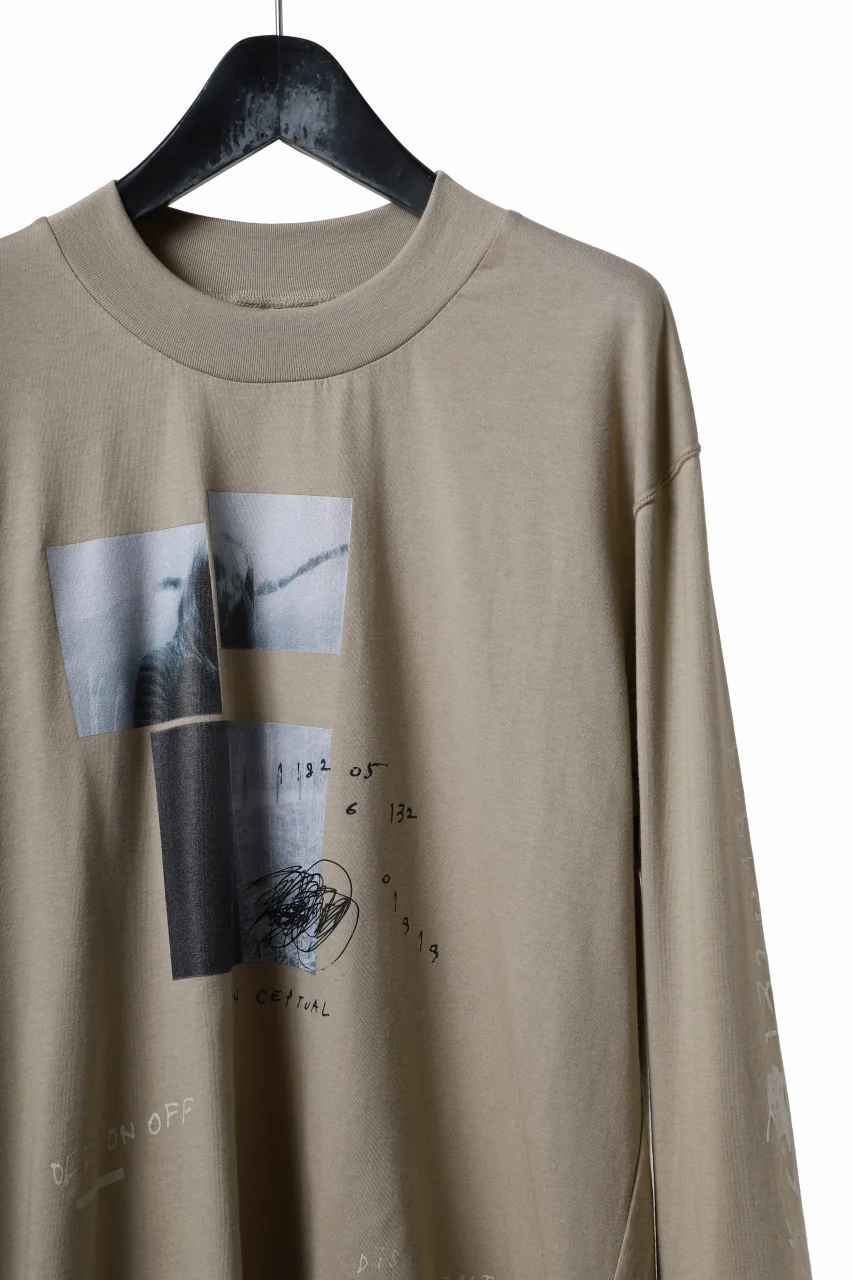 A.F ARTEFACT THICK-COLLAR BASIC L/S T-SHIRT / TYPE B PRINT (BEIGE) - Image 20