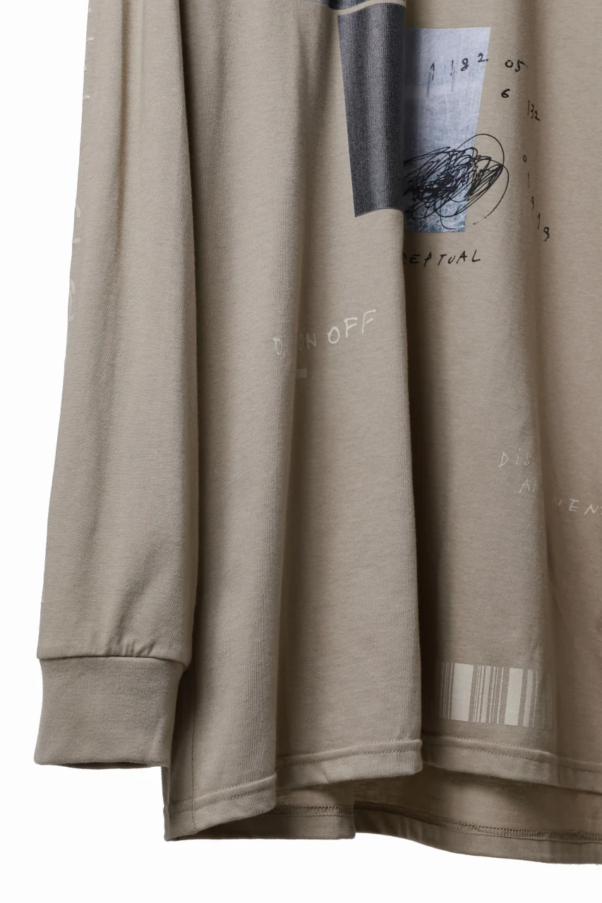 A.F ARTEFACT THICK-COLLAR BASIC L/S T-SHIRT / TYPE B PRINT (BEIGE) - Image 21