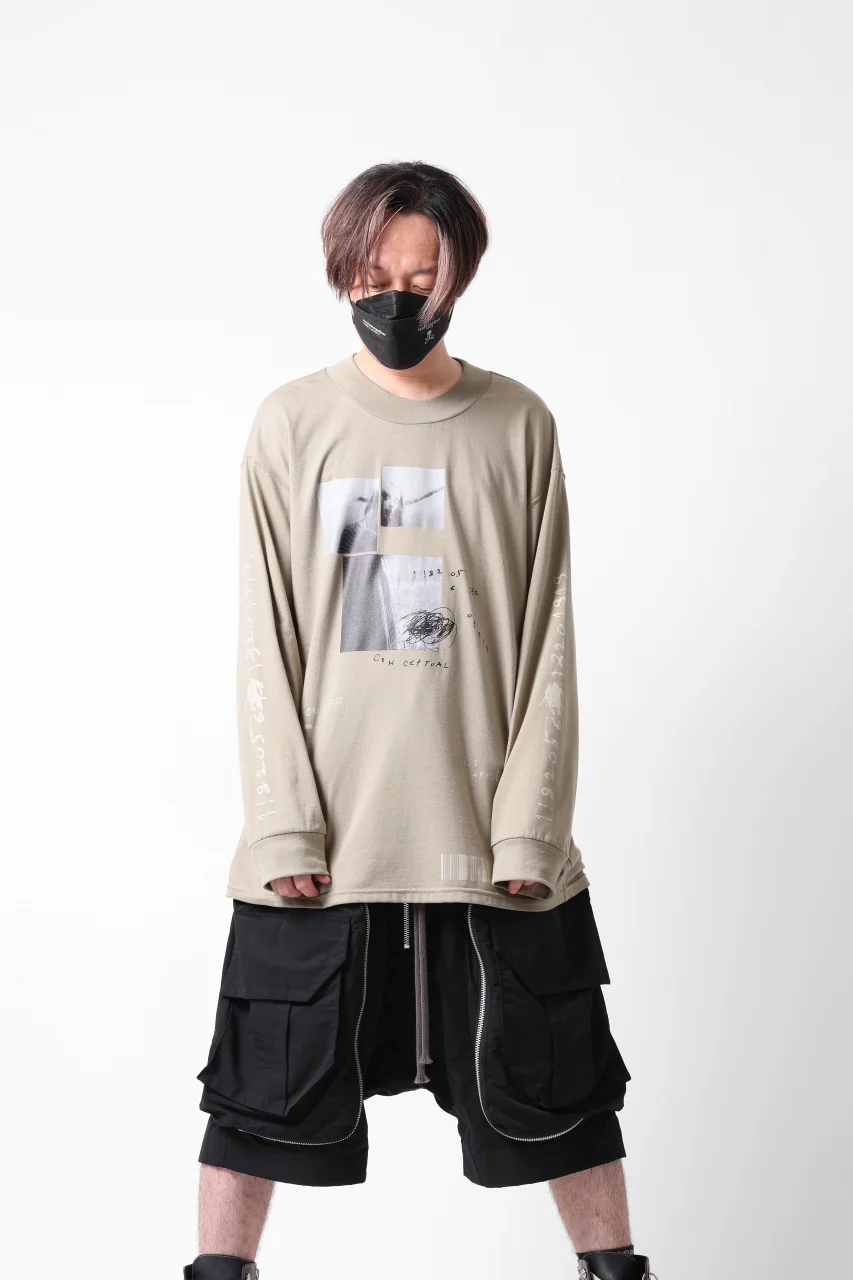 A.F ARTEFACT THICK-COLLAR BASIC L/S T-SHIRT / TYPE B PRINT (BEIGE) - Image 30