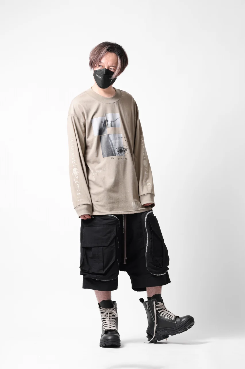 A.F ARTEFACT THICK-COLLAR BASIC L/S T-SHIRT / TYPE B PRINT (BEIGE) - Image 32
