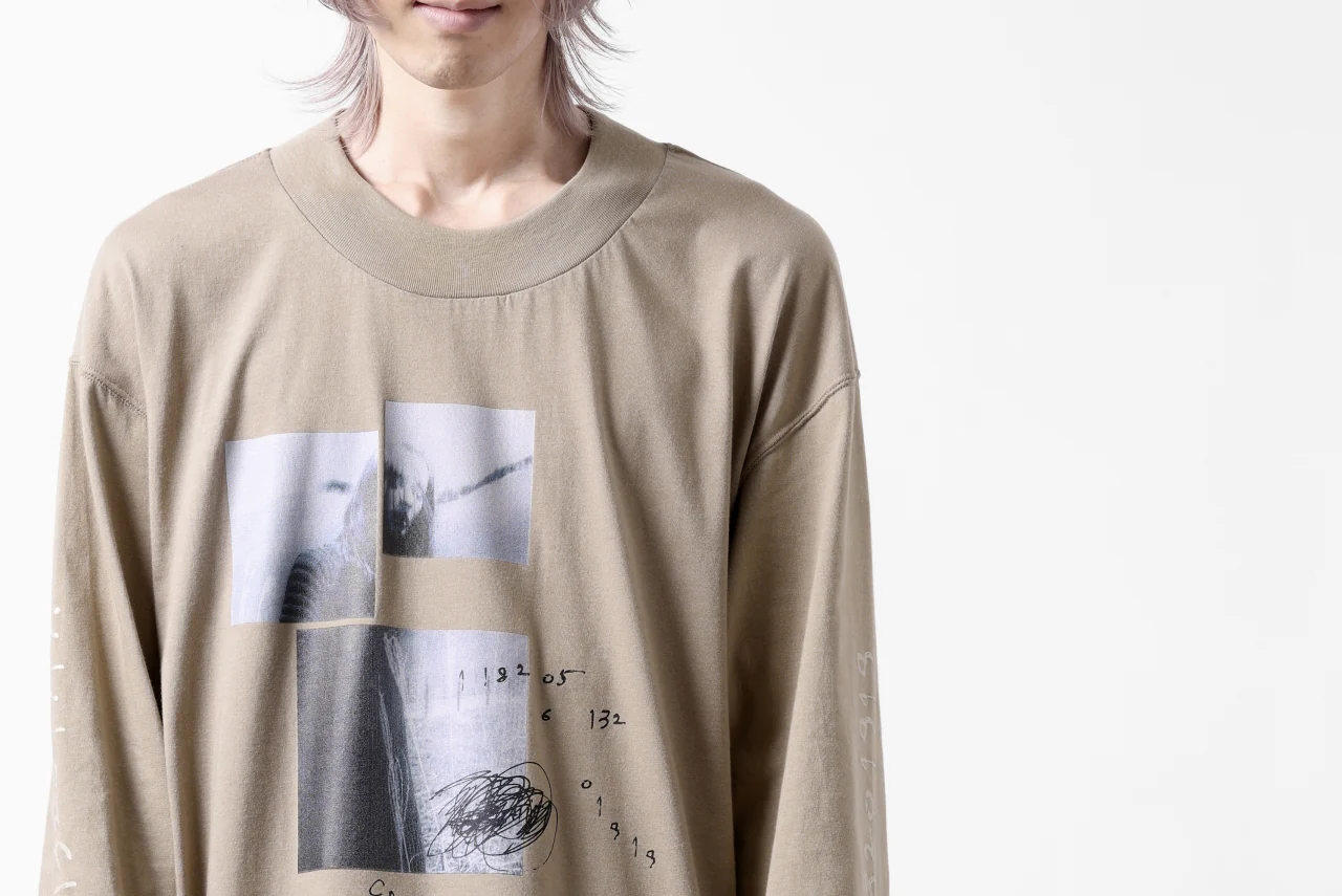 A.F ARTEFACT THICK-COLLAR BASIC L/S T-SHIRT / TYPE B PRINT (BEIGE) - Image 33