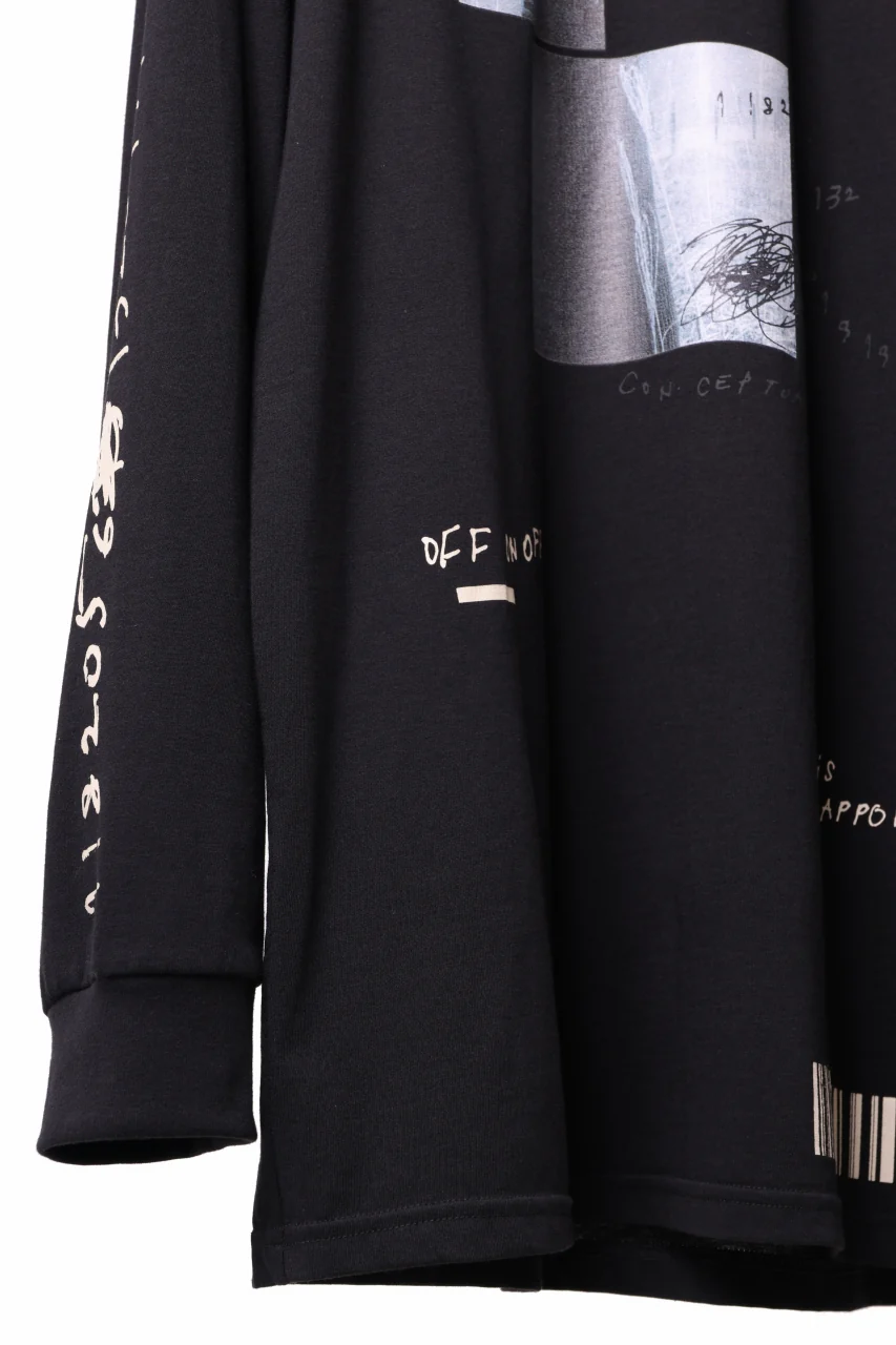 A.F ARTEFACT THICK-COLLAR BASIC L/S T-SHIRT / TYPE B PRINT (BLACK) - Image 11