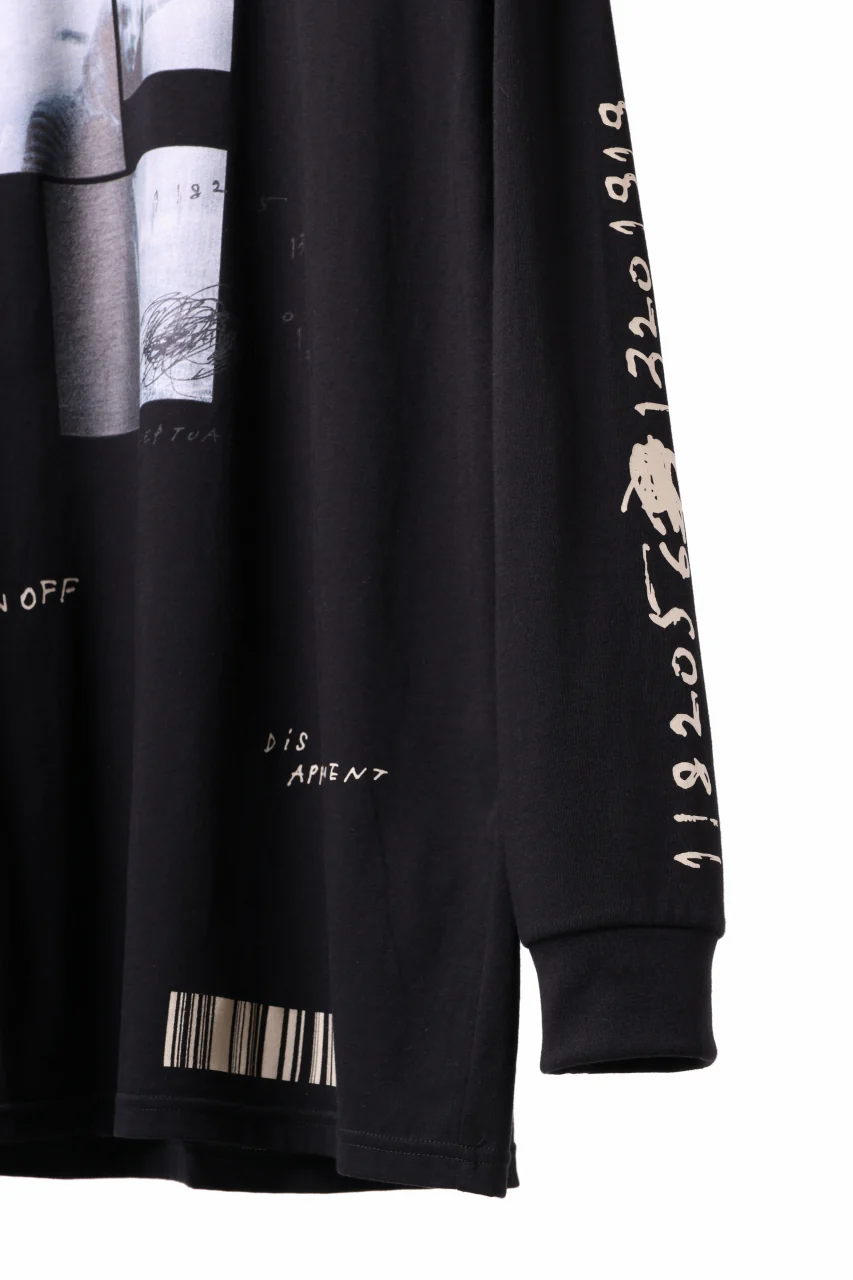 A.F ARTEFACT THICK-COLLAR BASIC L/S T-SHIRT / TYPE B PRINT (BLACK) - Image 12