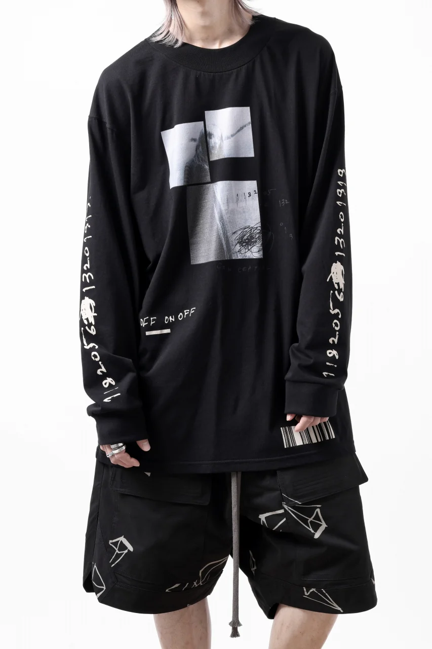 A.F ARTEFACT THICK-COLLAR BASIC L/S T-SHIRT / TYPE B PRINT (BLACK) - Image 16