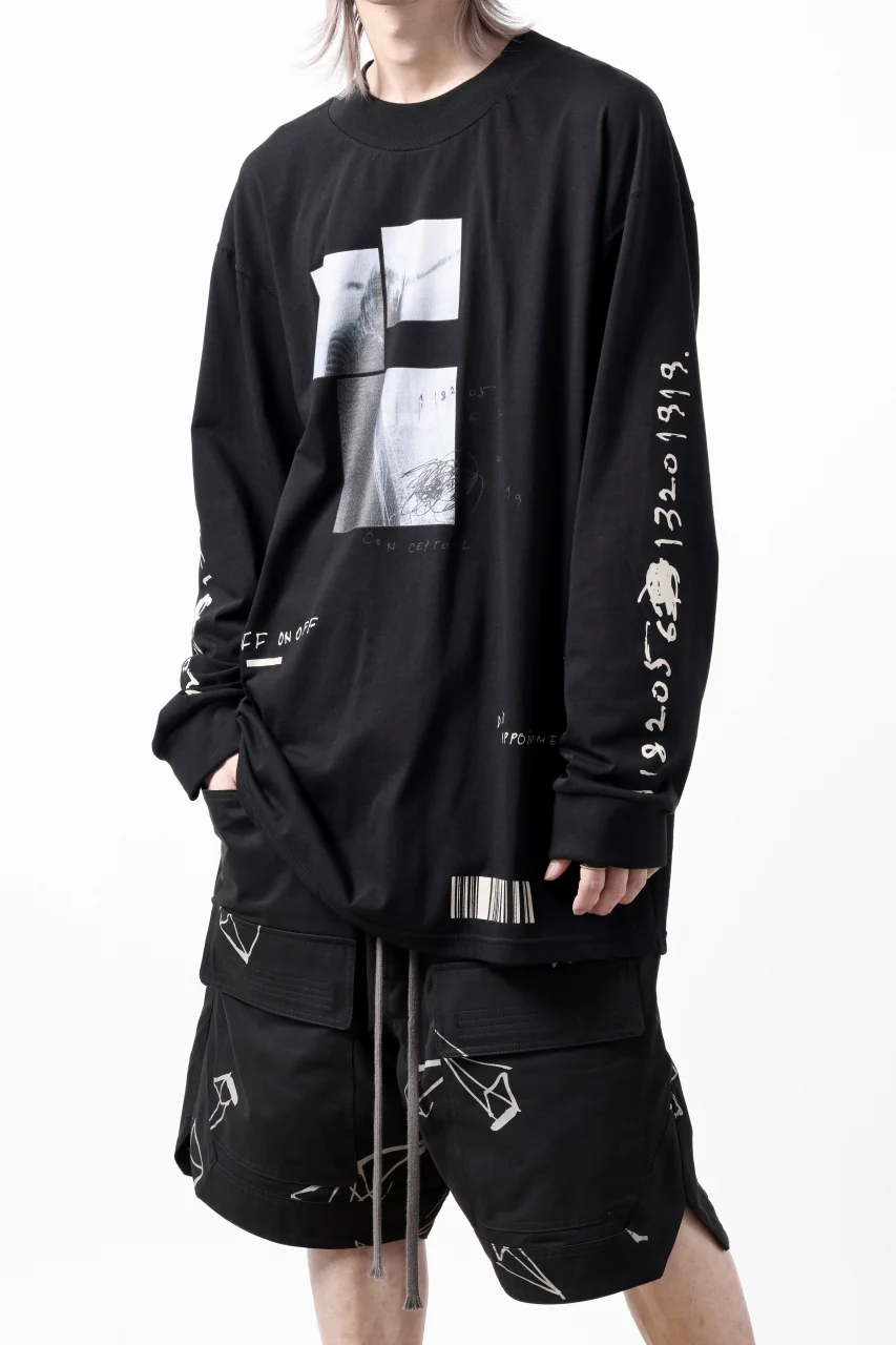 A.F ARTEFACT THICK-COLLAR BASIC L/S T-SHIRT / TYPE B PRINT (BLACK) - Image 17
