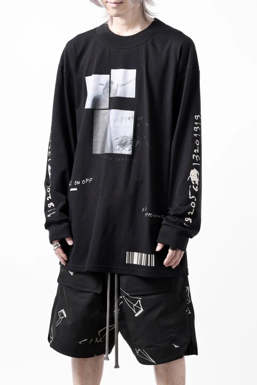 A.F ARTEFACT THICK-COLLAR BASIC L/S T-SHIRT / TYPE B PRINT (BLACK) - Image 20