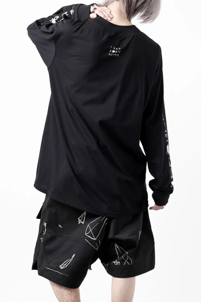 A.F ARTEFACT THICK-COLLAR BASIC L/S T-SHIRT / TYPE B PRINT (BLACK) - Image 21