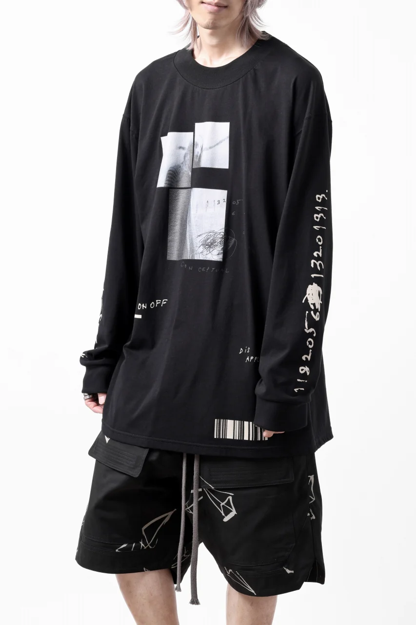 A.F ARTEFACT THICK-COLLAR BASIC L/S T-SHIRT / TYPE B PRINT (BLACK) - Image 22