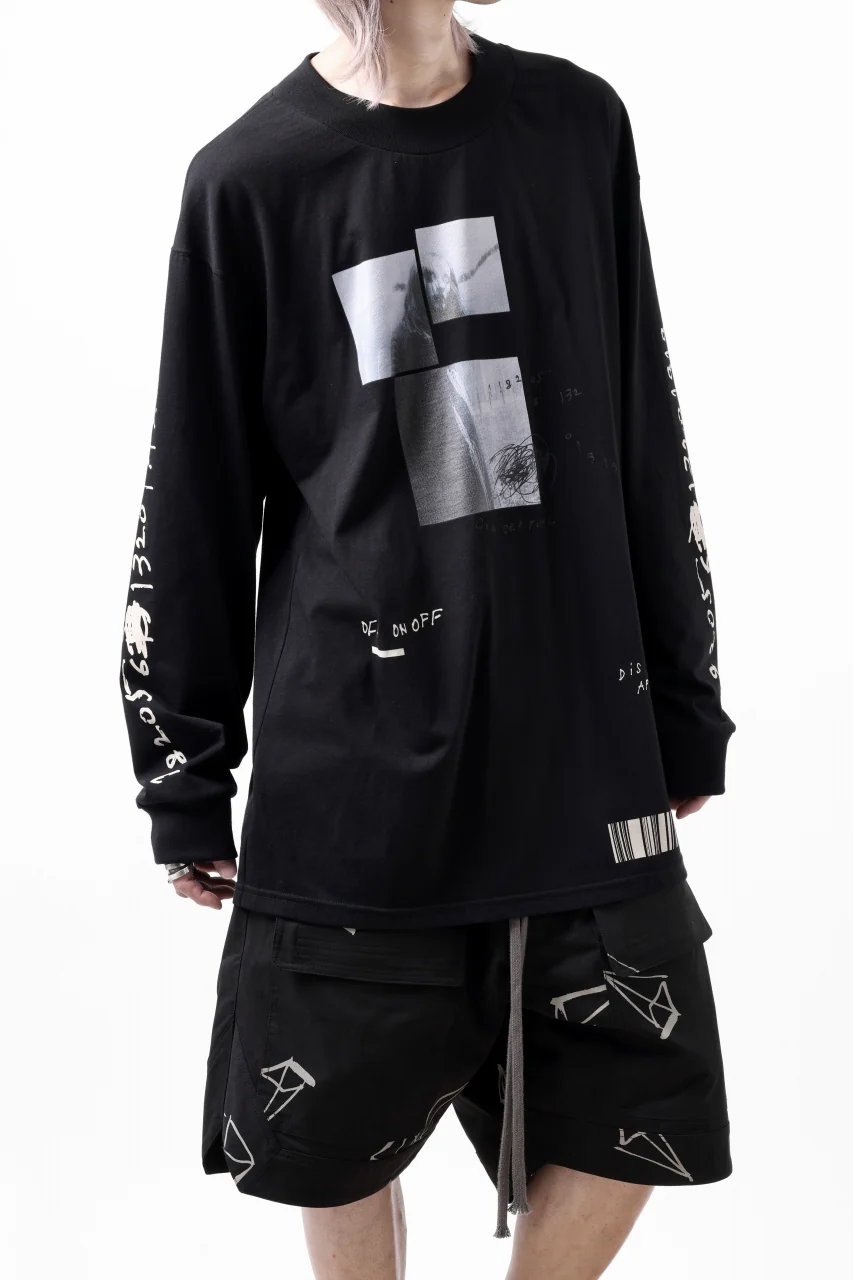 A.F ARTEFACT THICK-COLLAR BASIC L/S T-SHIRT / TYPE B PRINT (BLACK) - Image 23
