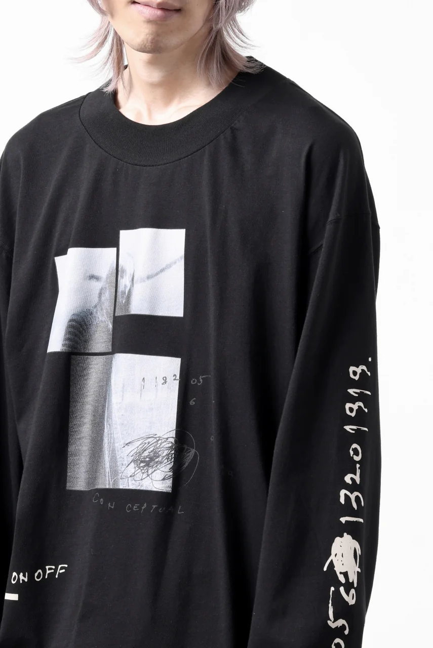 A.F ARTEFACT THICK-COLLAR BASIC L/S T-SHIRT / TYPE B PRINT (BLACK) - Image 24