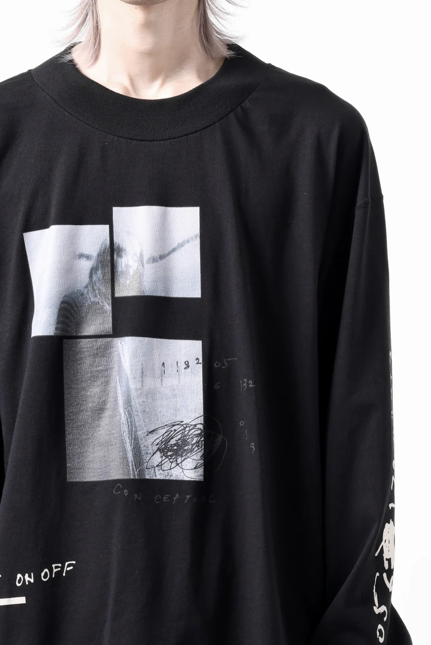 A.F ARTEFACT THICK-COLLAR BASIC L/S T-SHIRT / TYPE B PRINT (BLACK) - Image 25