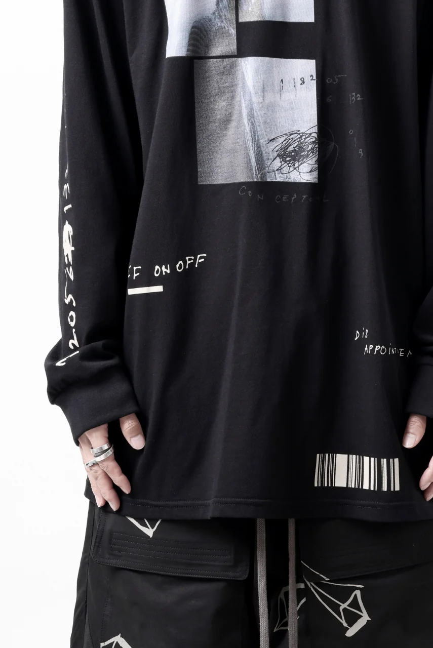 A.F ARTEFACT THICK-COLLAR BASIC L/S T-SHIRT / TYPE B PRINT (BLACK) - Image 26