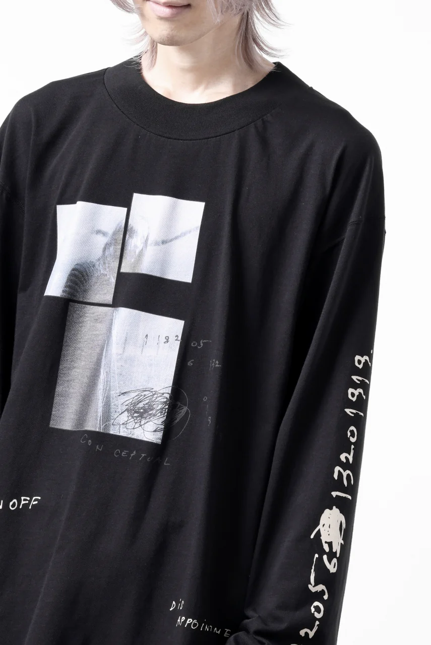 A.F ARTEFACT THICK-COLLAR BASIC L/S T-SHIRT / TYPE B PRINT (BLACK) - Image 28