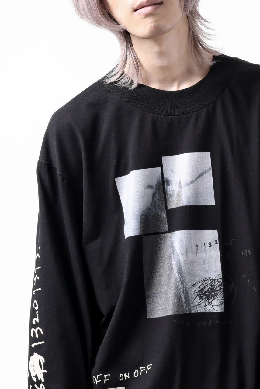 A.F ARTEFACT THICK-COLLAR BASIC L/S T-SHIRT / TYPE B PRINT (BLACK) - Image 29