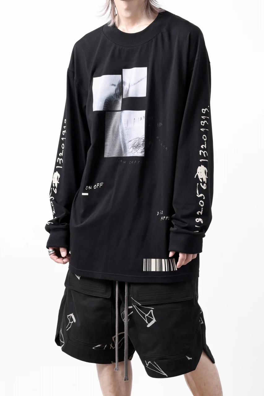 A.F ARTEFACT THICK-COLLAR BASIC L/S T-SHIRT / TYPE B PRINT (BLACK) - Image 3