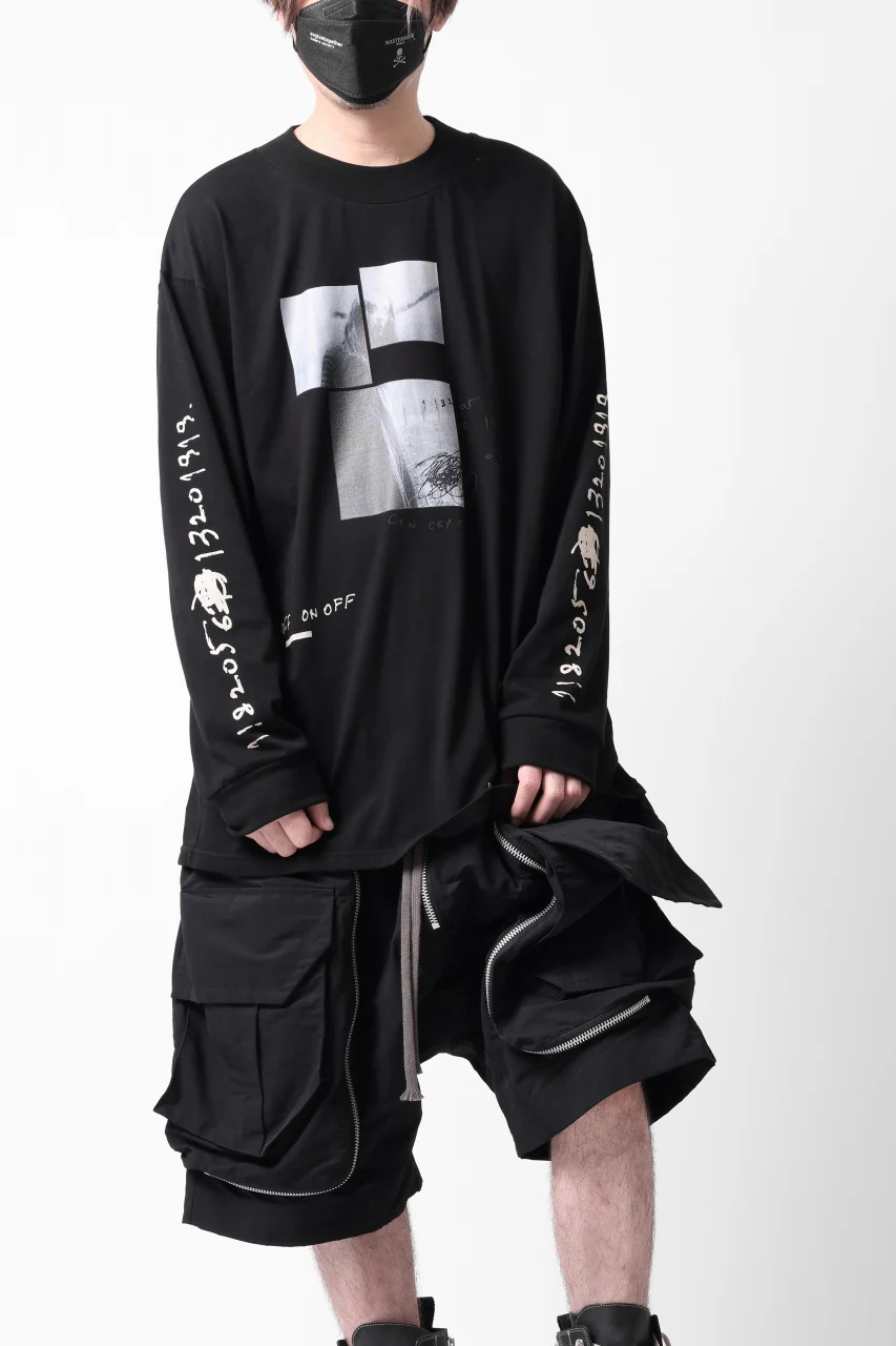 A.F ARTEFACT THICK-COLLAR BASIC L/S T-SHIRT / TYPE B PRINT (BLACK) - Image 34