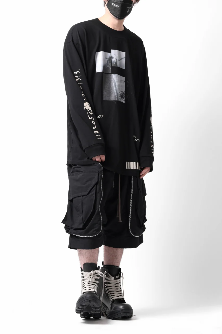 A.F ARTEFACT THICK-COLLAR BASIC L/S T-SHIRT / TYPE B PRINT (BLACK) - Image 35