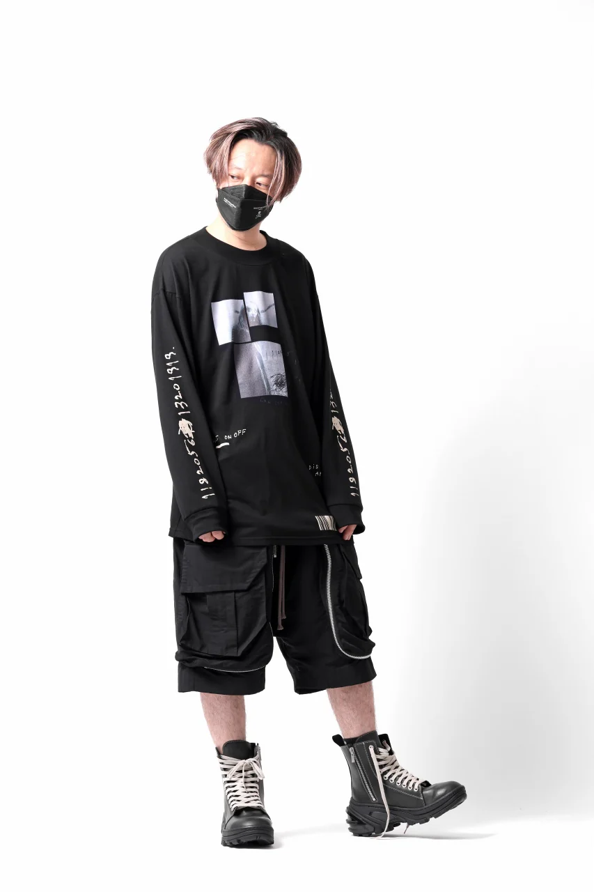 A.F ARTEFACT THICK-COLLAR BASIC L/S T-SHIRT / TYPE B PRINT (BLACK) - Image 38