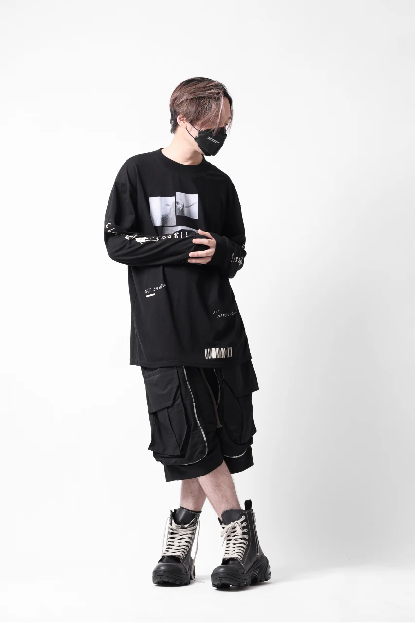 A.F ARTEFACT THICK-COLLAR BASIC L/S T-SHIRT / TYPE B PRINT (BLACK) - Image 39