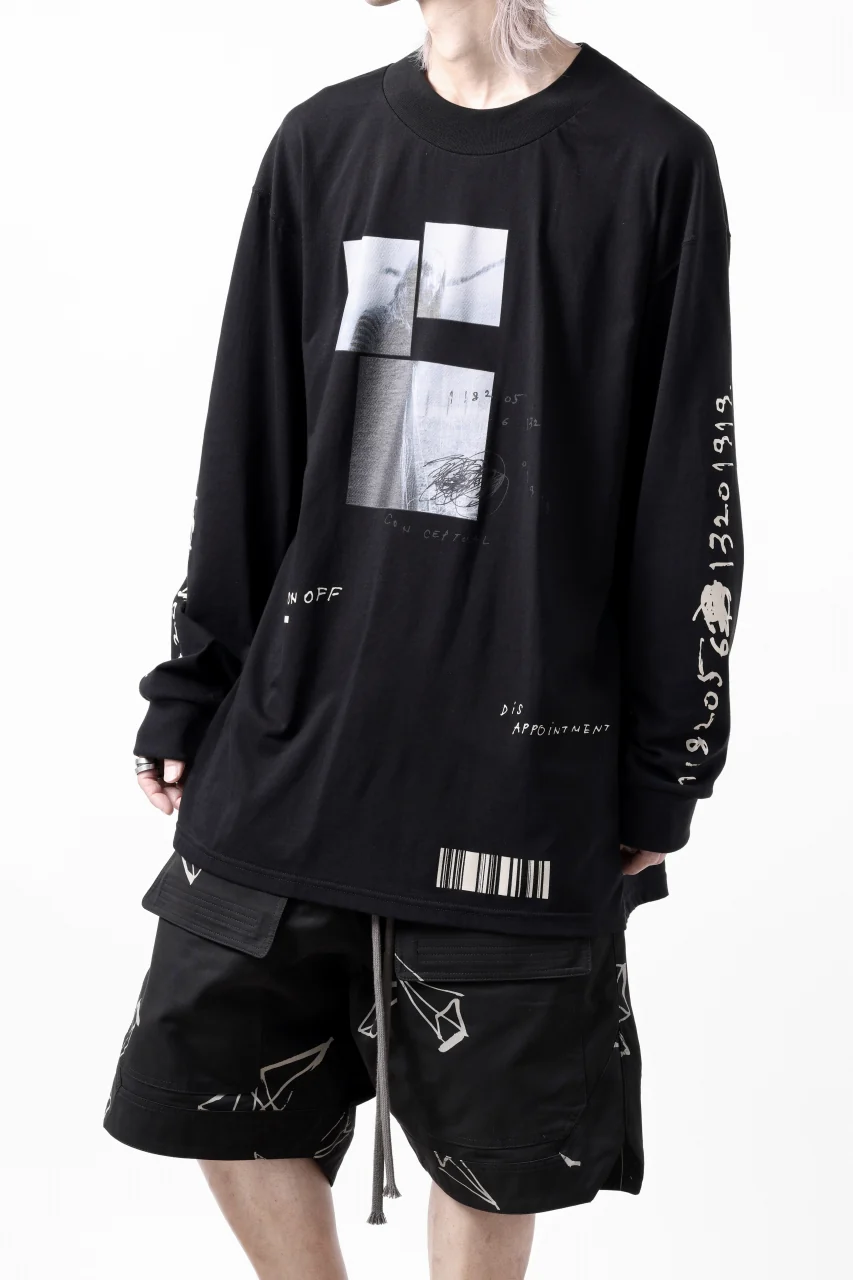 A.F ARTEFACT THICK-COLLAR BASIC L/S T-SHIRT / TYPE B PRINT (BLACK) - Image 4