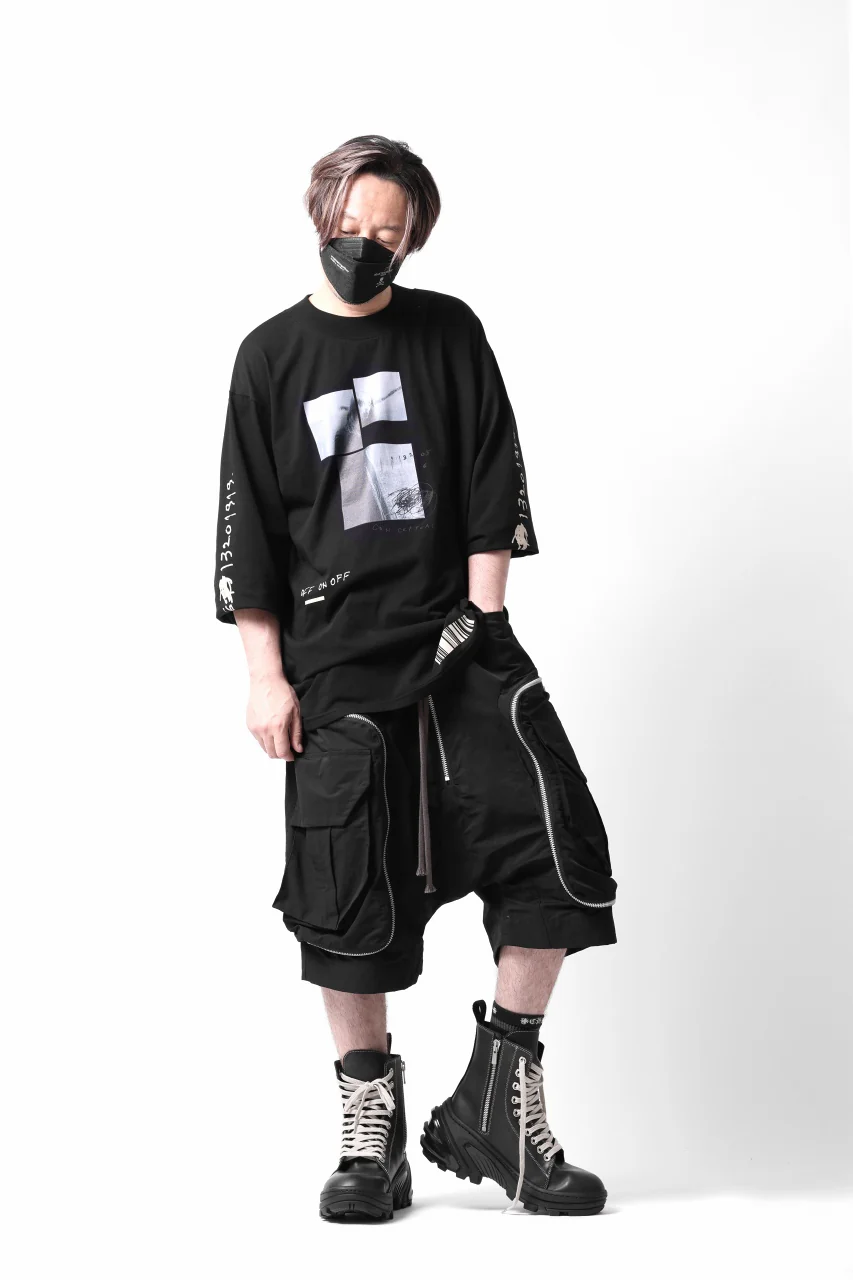 A.F ARTEFACT THICK-COLLAR BASIC L/S T-SHIRT / TYPE B PRINT (BLACK) - Image 43
