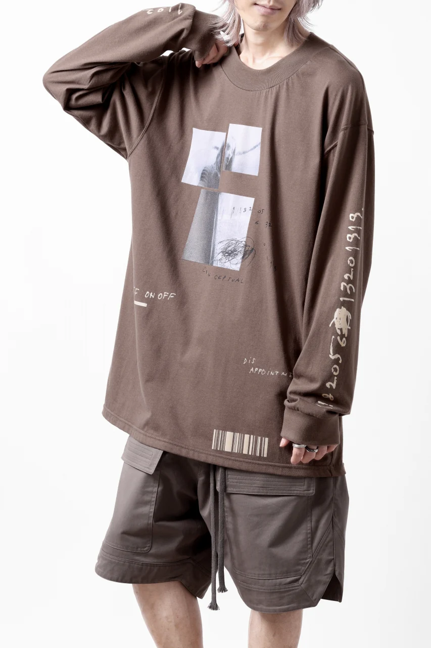 A.F ARTEFACT THICK-COLLAR BASIC L/S T-SHIRT / TYPE B PRINT (BROWN) - Image 16