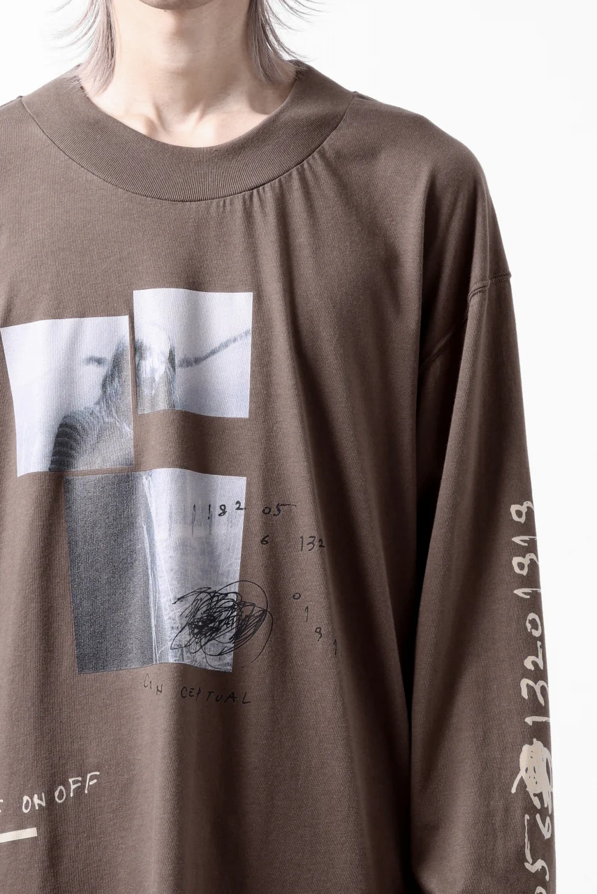 A.F ARTEFACT THICK-COLLAR BASIC L/S T-SHIRT / TYPE B PRINT (BROWN) - Image 20