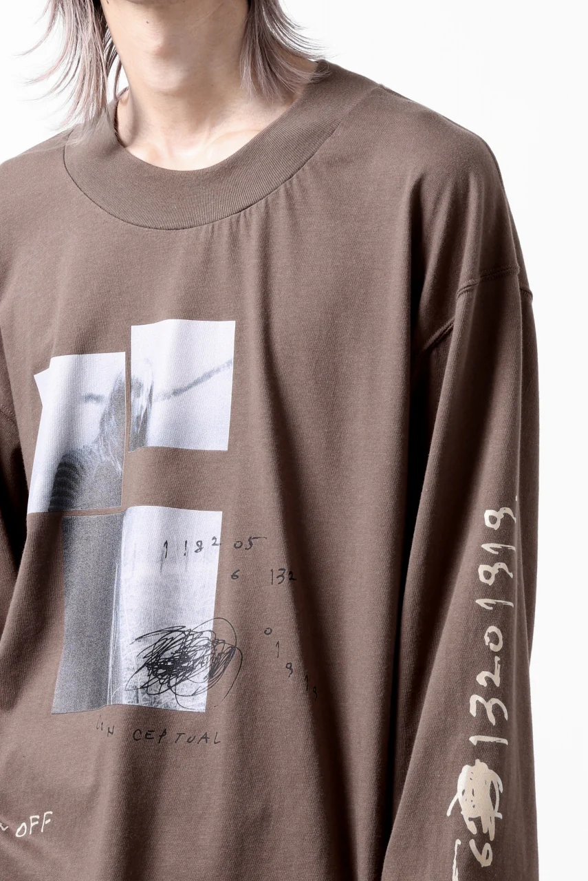 A.F ARTEFACT THICK-COLLAR BASIC L/S T-SHIRT / TYPE B PRINT (BROWN) - Image 21