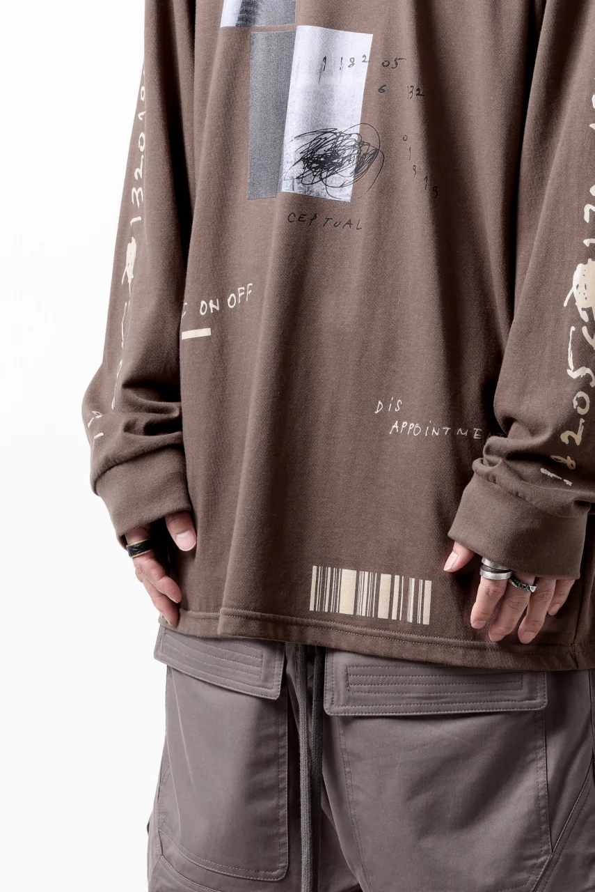 A.F ARTEFACT THICK-COLLAR BASIC L/S T-SHIRT / TYPE B PRINT (BROWN) - Image 23