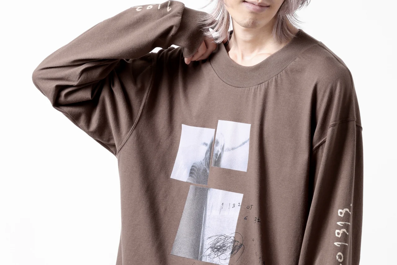 A.F ARTEFACT THICK-COLLAR BASIC L/S T-SHIRT / TYPE B PRINT (BROWN) - Image 30