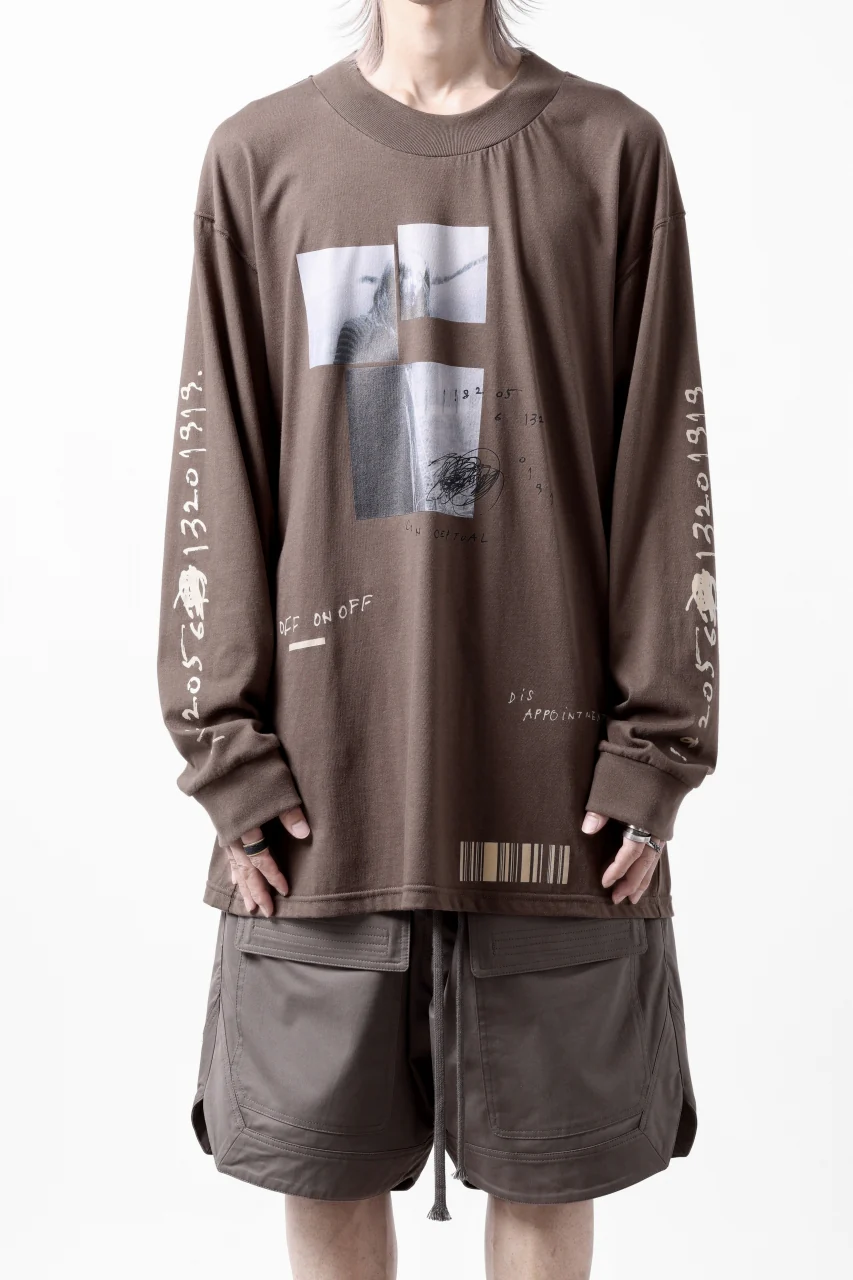 A.F ARTEFACT THICK-COLLAR BASIC L/S T-SHIRT / TYPE B PRINT (BROWN) - Image 6