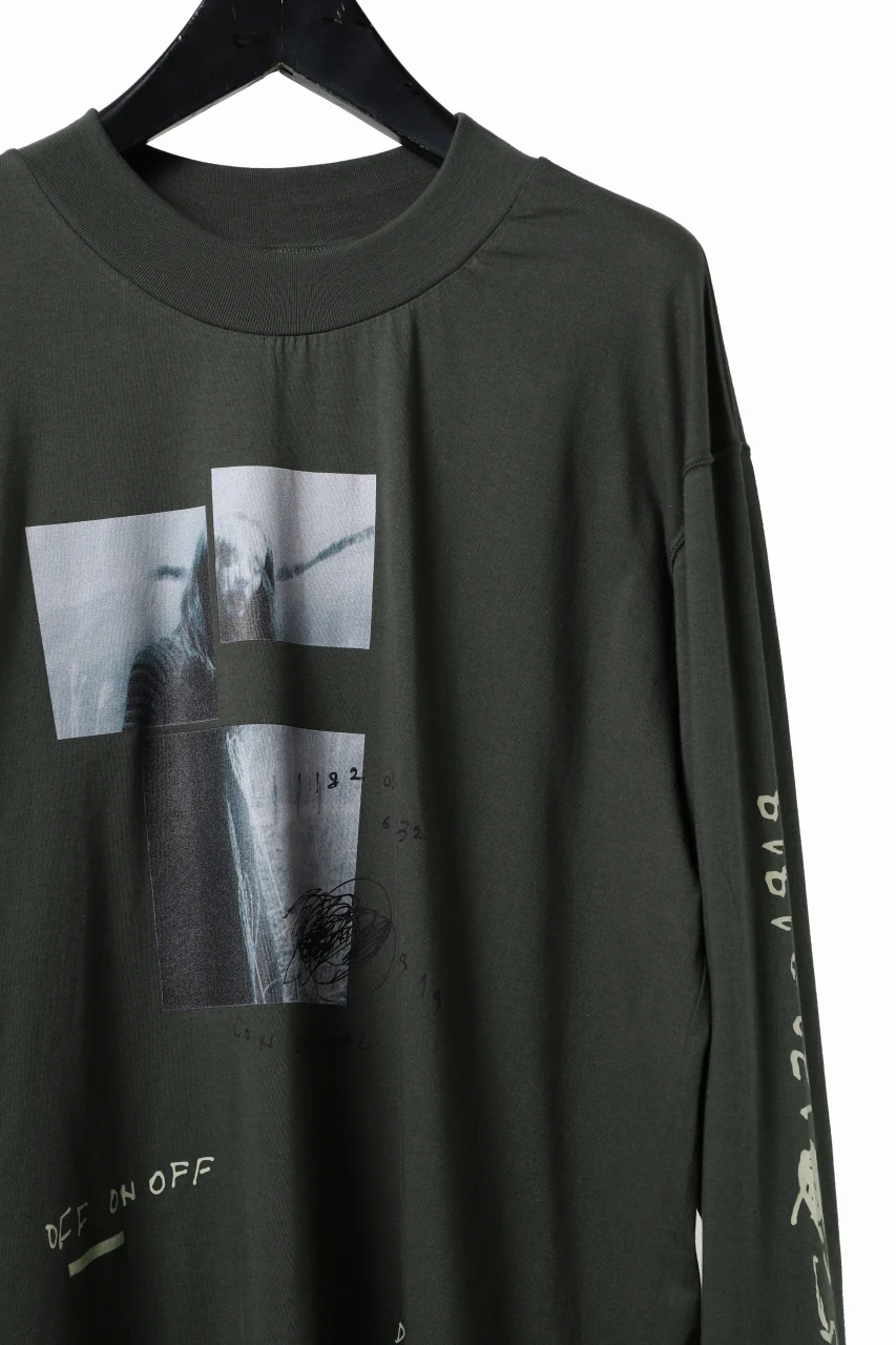 A.F ARTEFACT THICK-COLLAR BASIC L/S T-SHIRT / TYPE B PRINT (KHAKI) - Image 12