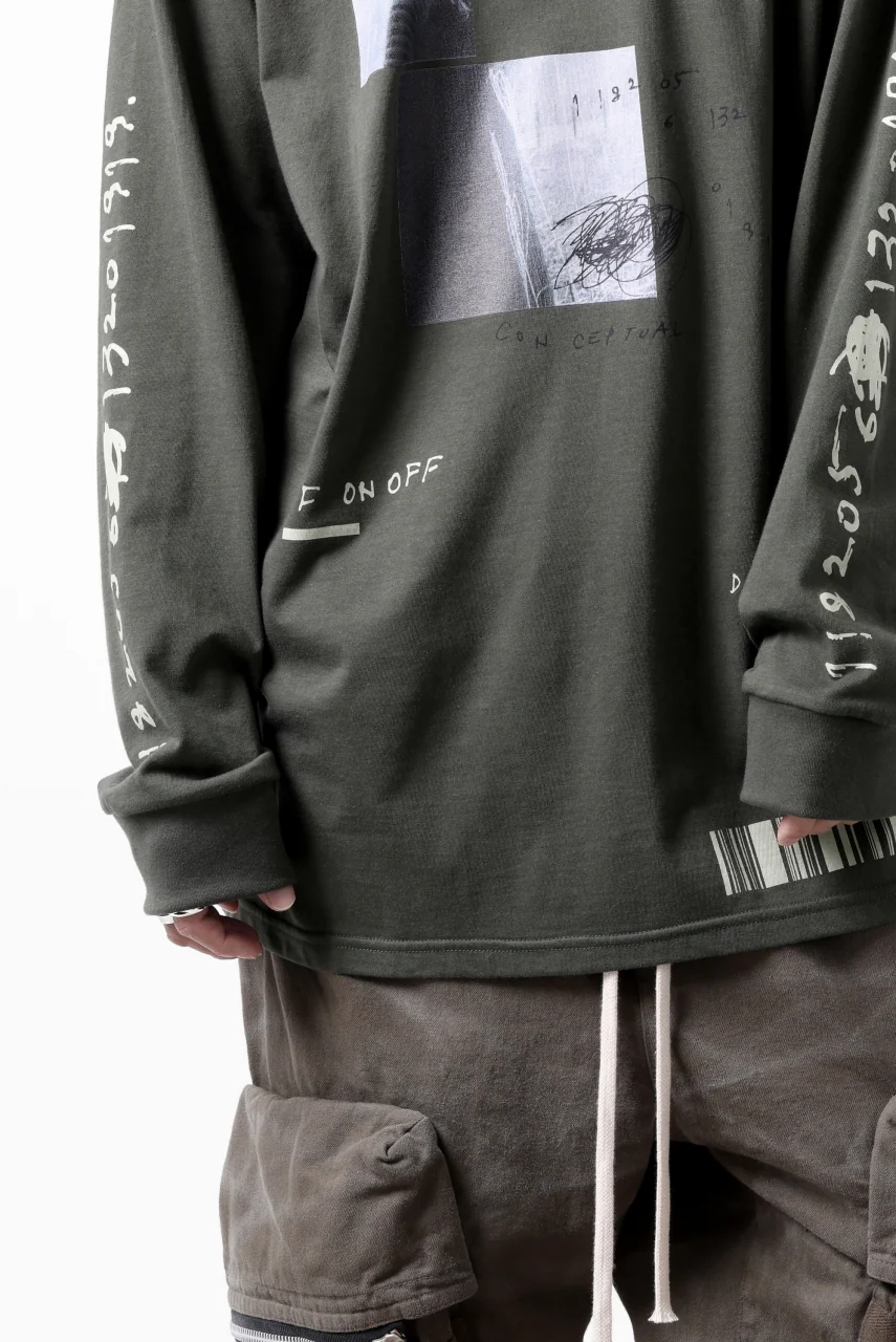 A.F ARTEFACT THICK-COLLAR BASIC L/S T-SHIRT / TYPE B PRINT (KHAKI) - Image 22