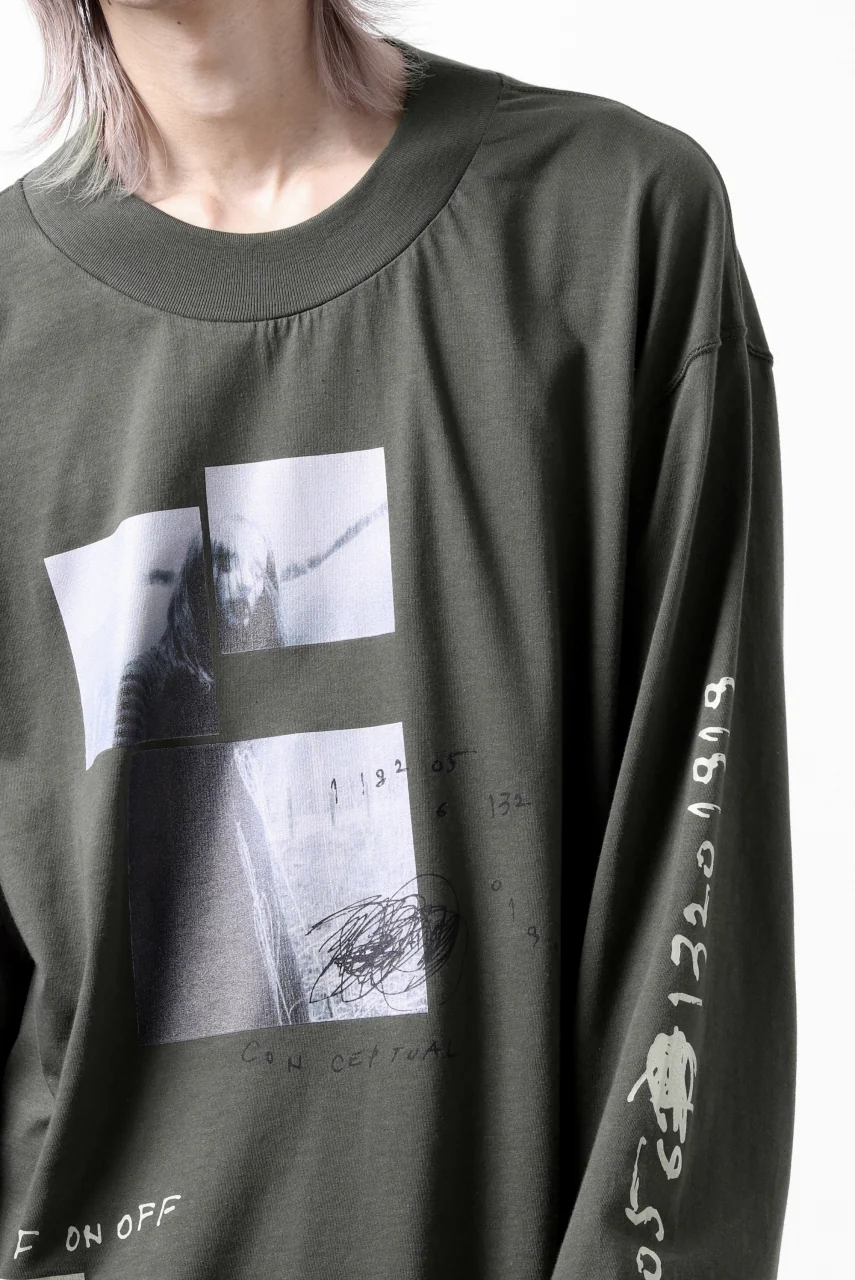 A.F ARTEFACT THICK-COLLAR BASIC L/S T-SHIRT / TYPE B PRINT (KHAKI) - Image 23