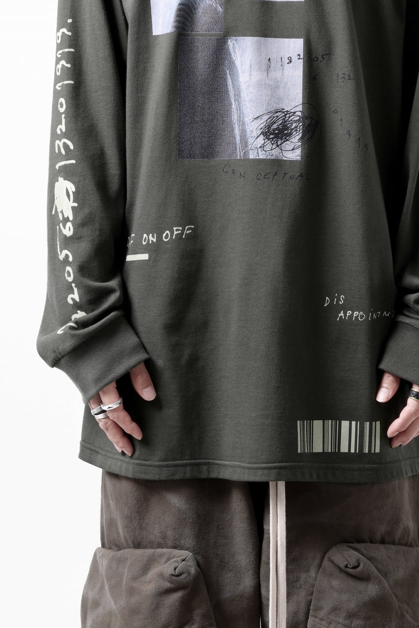 A.F ARTEFACT THICK-COLLAR BASIC L/S T-SHIRT / TYPE B PRINT (KHAKI) - Image 24