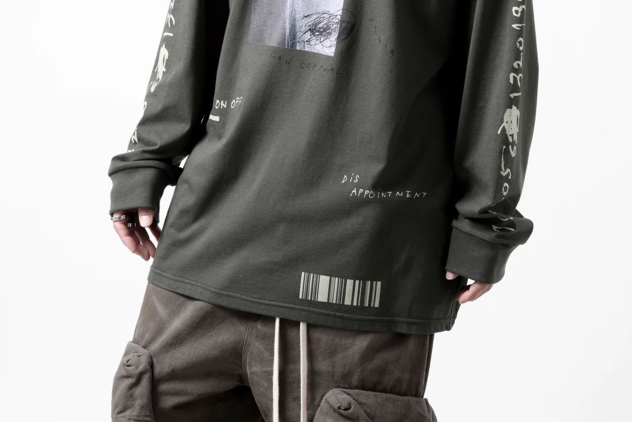 A.F ARTEFACT THICK-COLLAR BASIC L/S T-SHIRT / TYPE B PRINT (KHAKI) - Image 27