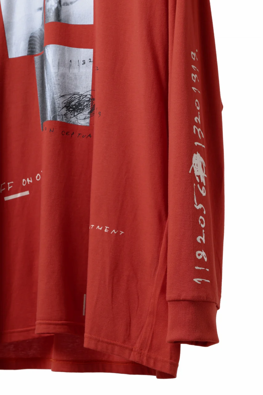 A.F ARTEFACT THICK-COLLAR BASIC L/S T-SHIRT / TYPE B PRINT (ORANGE) - Image 15