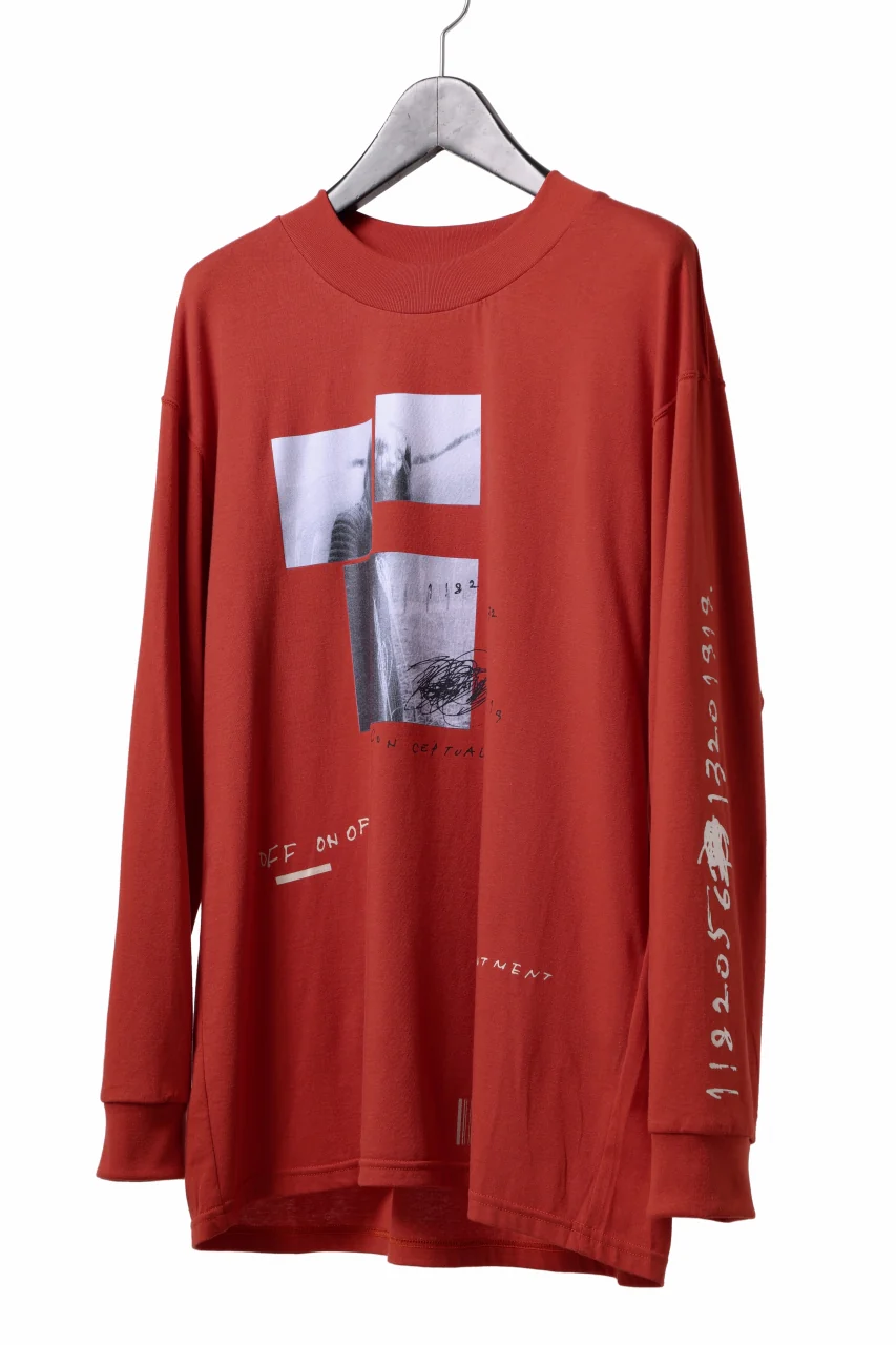 A.F ARTEFACT THICK-COLLAR BASIC L/S T-SHIRT / TYPE B PRINT (ORANGE) - Image 2