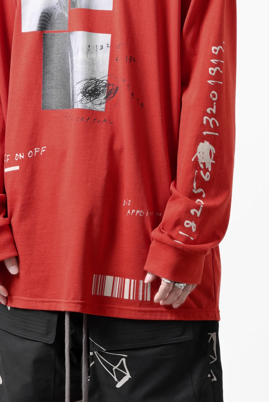 A.F ARTEFACT THICK-COLLAR BASIC L/S T-SHIRT / TYPE B PRINT (ORANGE) - Image 20
