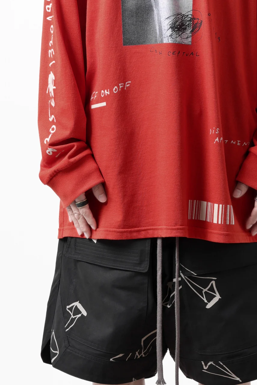 A.F ARTEFACT THICK-COLLAR BASIC L/S T-SHIRT / TYPE B PRINT (ORANGE) - Image 21