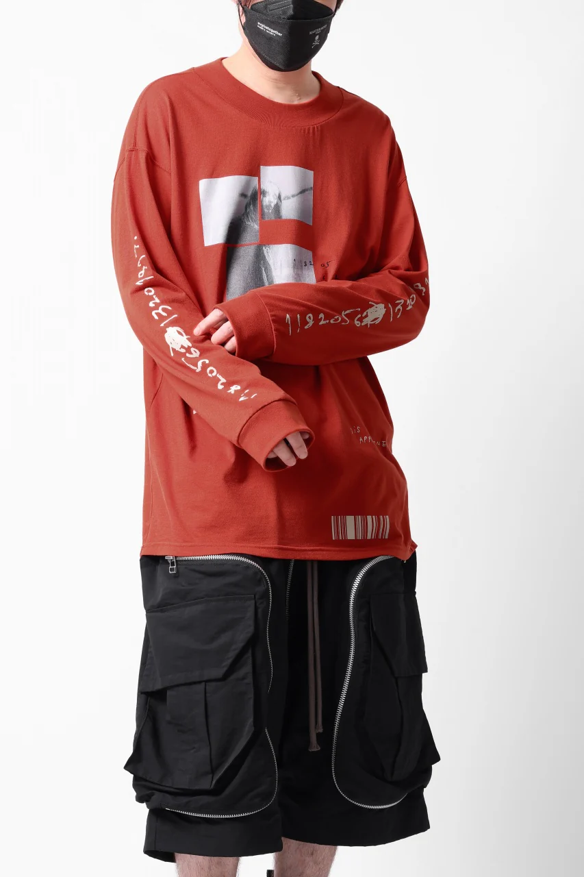 A.F ARTEFACT THICK-COLLAR BASIC L/S T-SHIRT / TYPE B PRINT (ORANGE) - Image 29